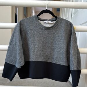 Adidas x Stella McCartney Gray and Black Cropped Sweatshirt
